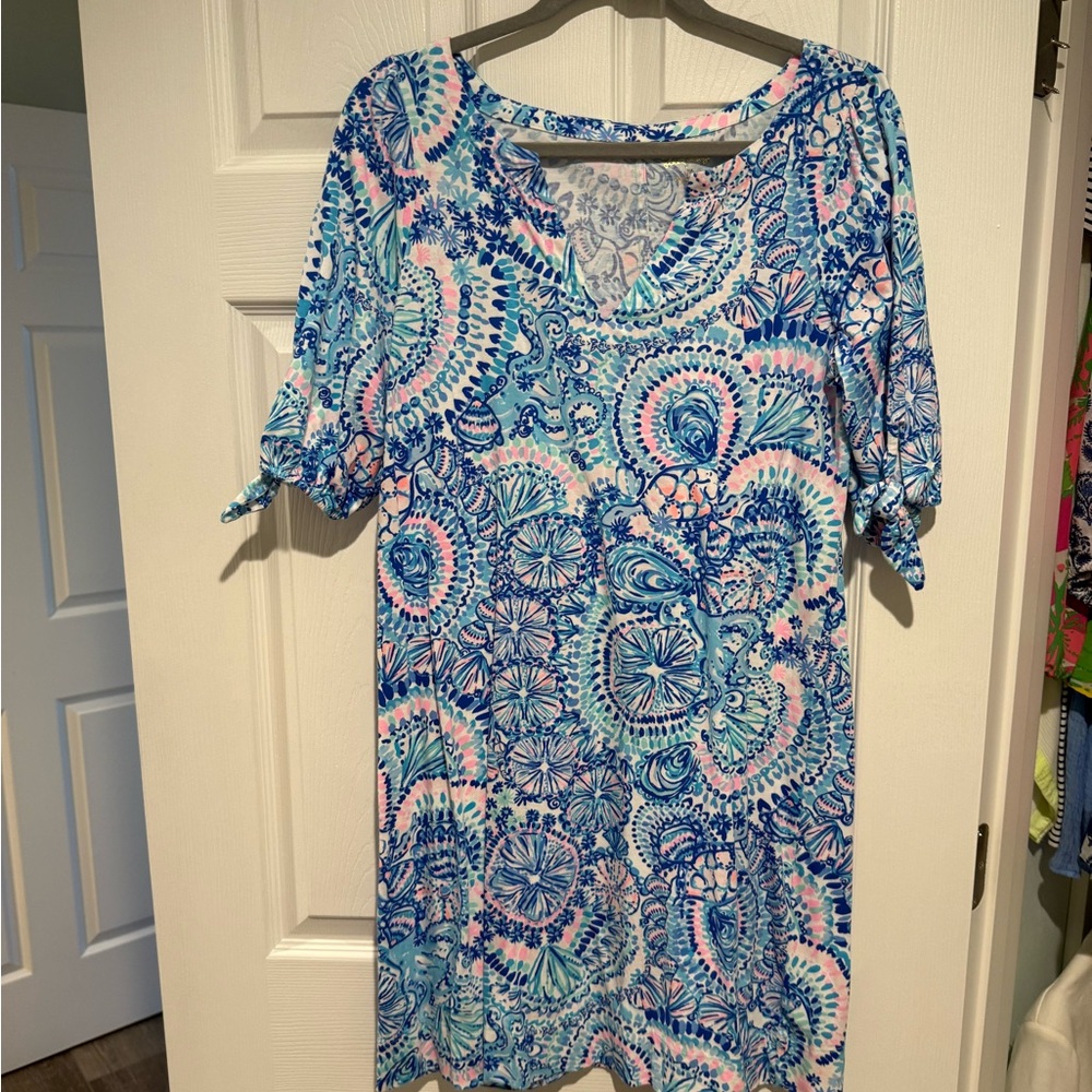 Lilly Pulitzer Blue and Pink Patterned Dress